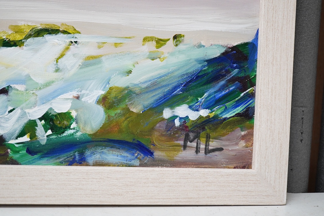 Miker Laversuch, Harbour scene, initialled, oil on canvas, 75 x 100cm